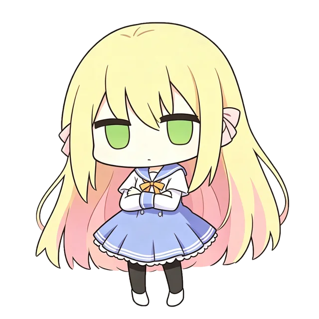 穿着紫色校服的 Kisaki 卡通角色